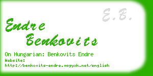 endre benkovits business card